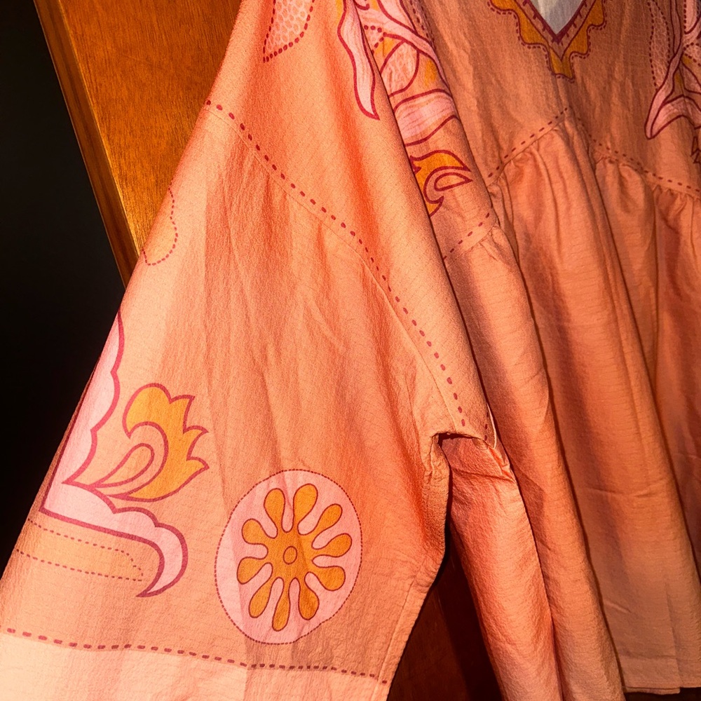 Bohemian Pink and Orange Blouse